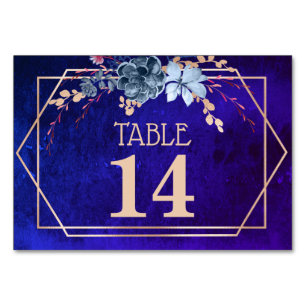 Carte de numéro de table du Mariage de fleurs viol