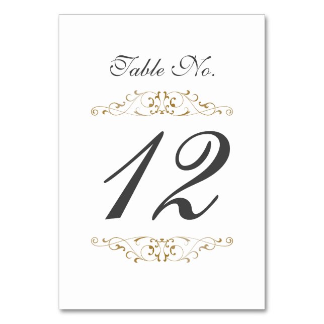 Carte de numéro de table du Mariage de l'or antiqu (Par défaut)