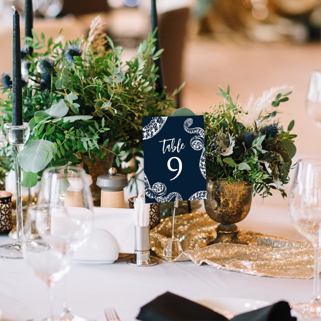 Carte de numéro de table du Mariage de pieuvre mar (Créateur téléchargé)