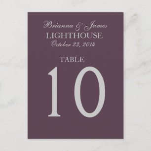 Carte de numéro de table du Mariage de raisin viol
