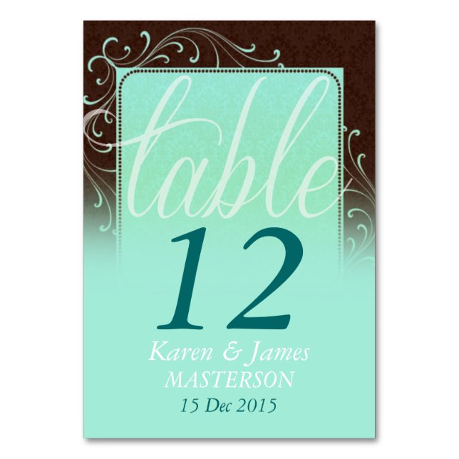 Carte de numéro de table du Mariage de rêve Choc M (Par défaut)