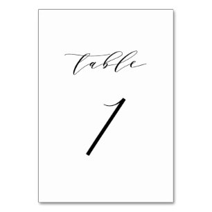 Carte de numéro de table du Mariage de script mini