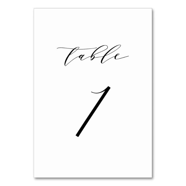 Carte de numéro de table du Mariage de script mini (Par défaut)