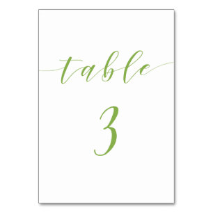Carte de numéro de table du mariage de script mode