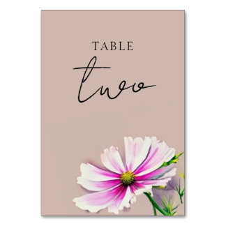 Carte de numéro de table du Mariage fleur sauvage