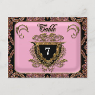 Carte de numéro de table du Mariage victorien Vina