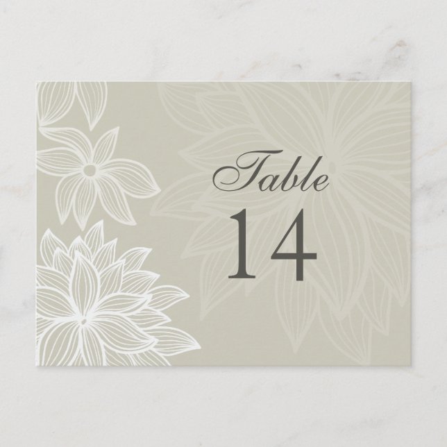 Carte de numéro de table du modèle de fleur tourné (Devant)