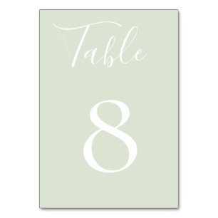 Carte de numéro de table Dusty Sage