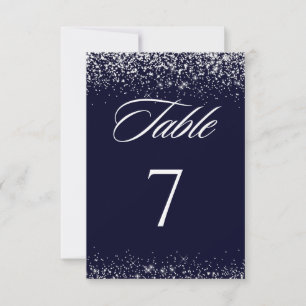 Carte de numéro de table Elegant Marine Mariage