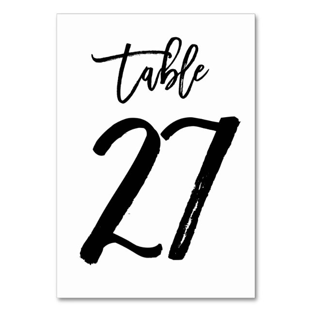 Carte de numéro de table élégante à lettres manusc (Par défaut)