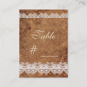 Carte de numéro de table en cuir vintage et en den