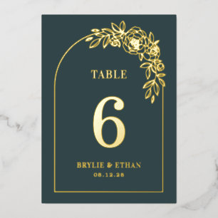 Carte de numéro de table en véritable feuille d'al