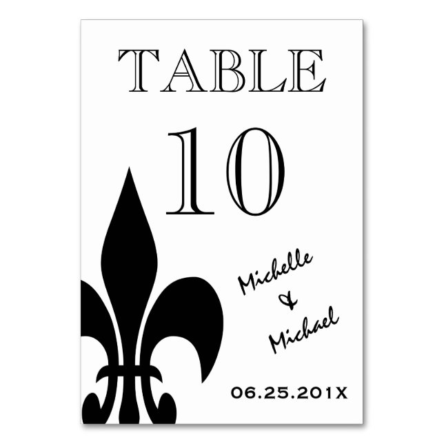 Carte de numéro de table Fleur de Lis (Par défaut)