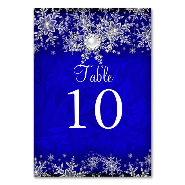 Carte de numéro de table flocon de neige perle de  (Par défaut)