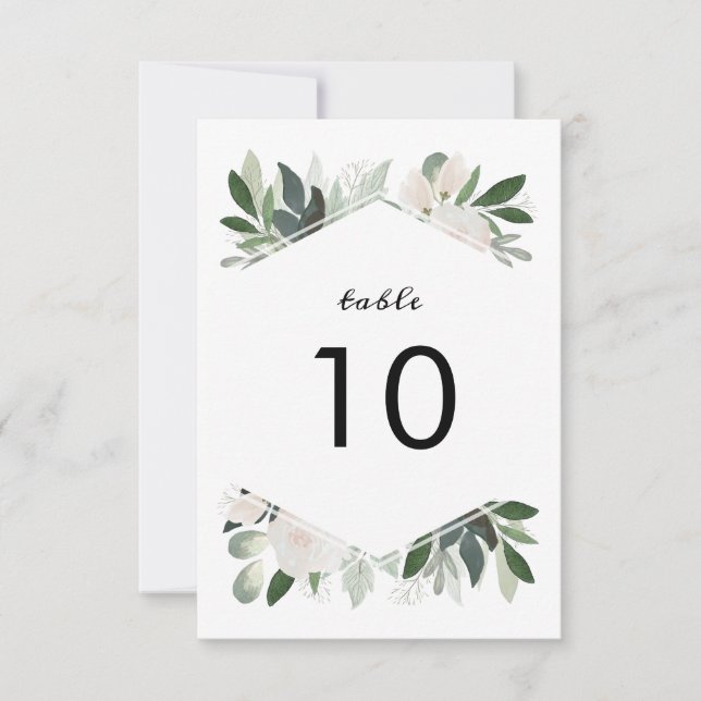 Carte de numéro de table Garden Blush (Devant)