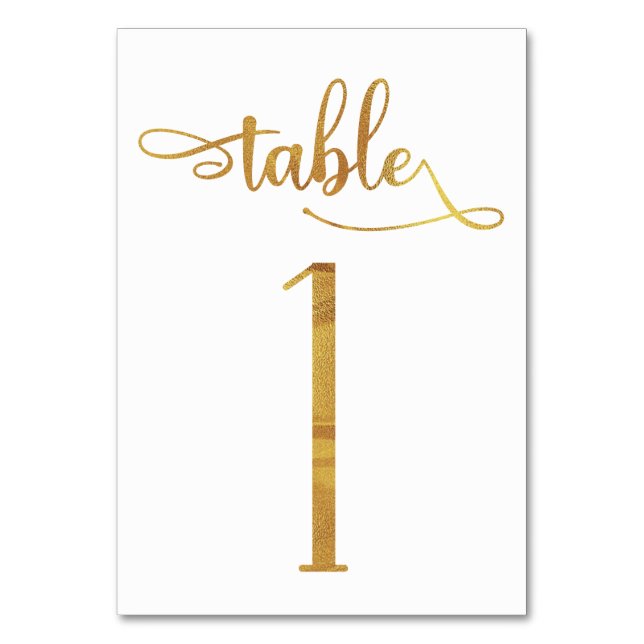 Carte de numéro de table Gold fausse feuille 3.5x5 (Par défaut)