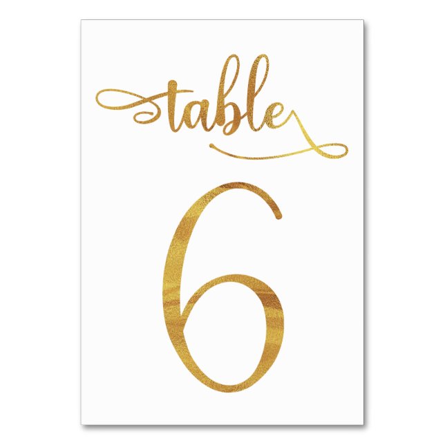 Carte de numéro de table Gold fausse feuille 3.5x5 (Par défaut)