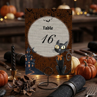 Carte de numéro de table Halloween personnalisée C