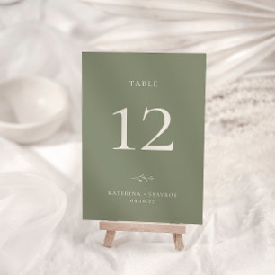 Carte de numéro de table HARMONY Sage Green Mariag