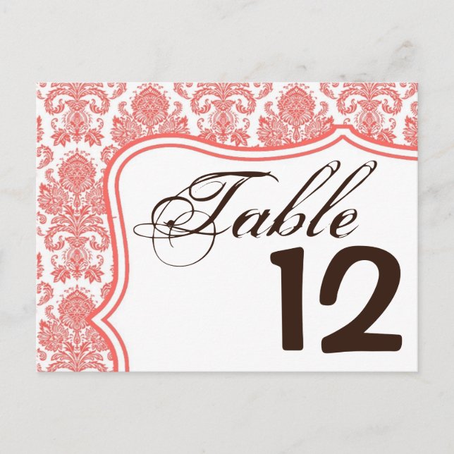 Carte de Numéro de Table Imprimé en Dentelle de Da (Devant)