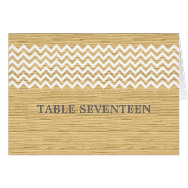 Carte de numéro de table Ivory Rustic Chevron (Devant horizontal)