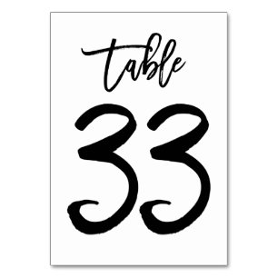 Carte de numéro de table lettres main chic Table