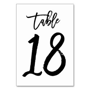 Carte de numéro de table lettres main chic   Table