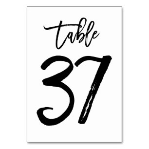 Carte de numéro de table lettres main chic Table