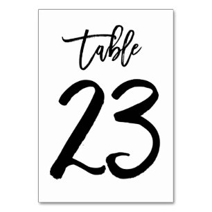Carte de numéro de table lettres main chic Table