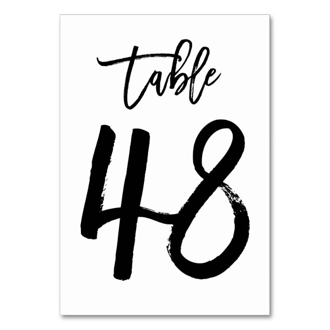 Carte de numéro de table lettres main chic | Table (Par défaut)