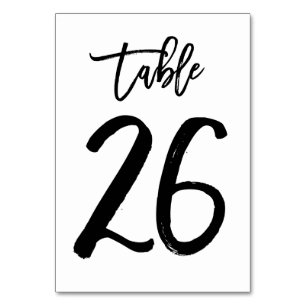 Carte de numéro de table lettres main chic Table