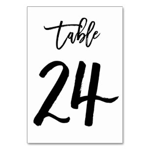 Carte de numéro de table lettres main chic Table