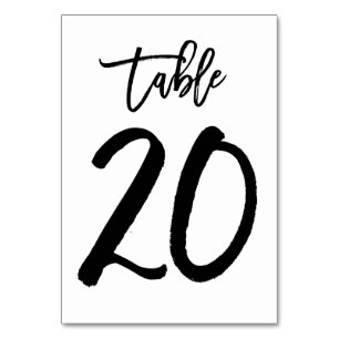 Carte de numéro de table lettres main chic Table