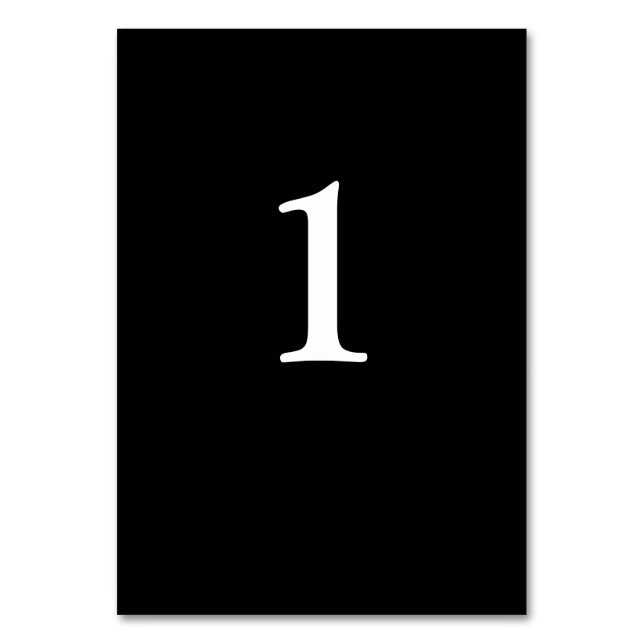 Carte de numéro de table Mariage noir/blanc (Par défaut)