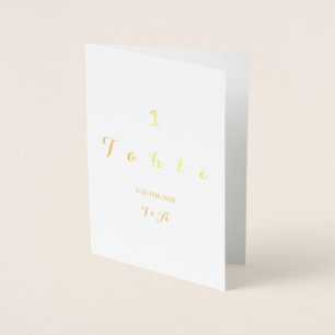 Carte de numéro de table mariage Real Gold Foil