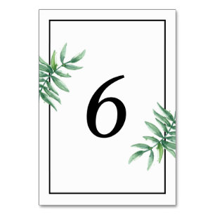 Carte de numéro de table Mariage simple