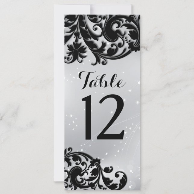 Carte de numéro de table Masquerade (Devant)