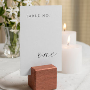 Carte de numéro de table minimale moderne