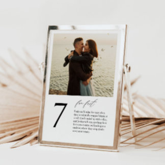Carte de numéro de table moderne avec photo et fai