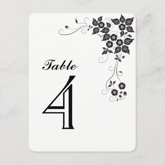 Carte de numéro de table numéro-4 (Devant)