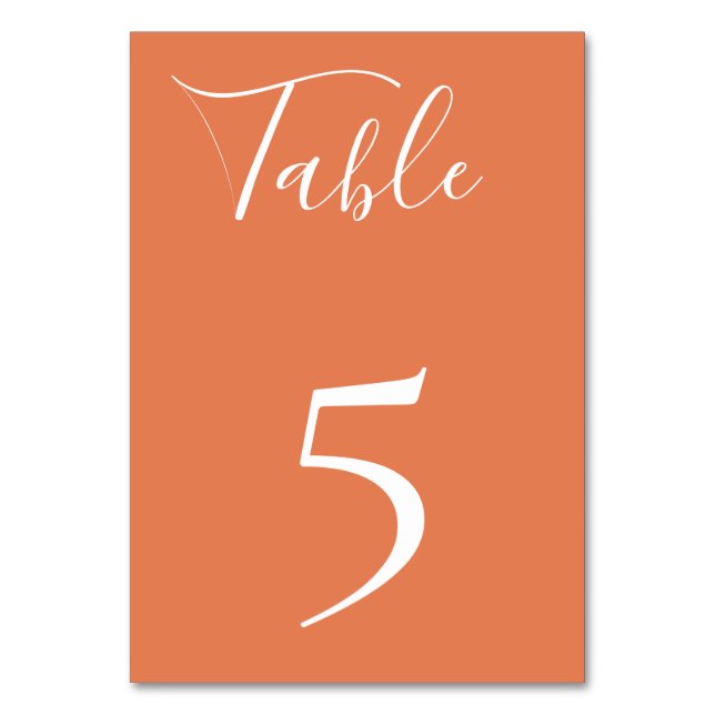 Carte de numéro de table orange poussiéreux (Par défaut)