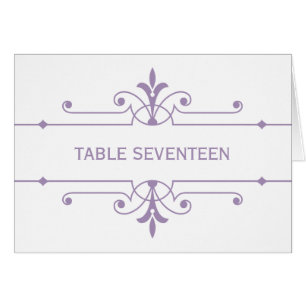 Carte de numéro de table ornementale violette v2 f
