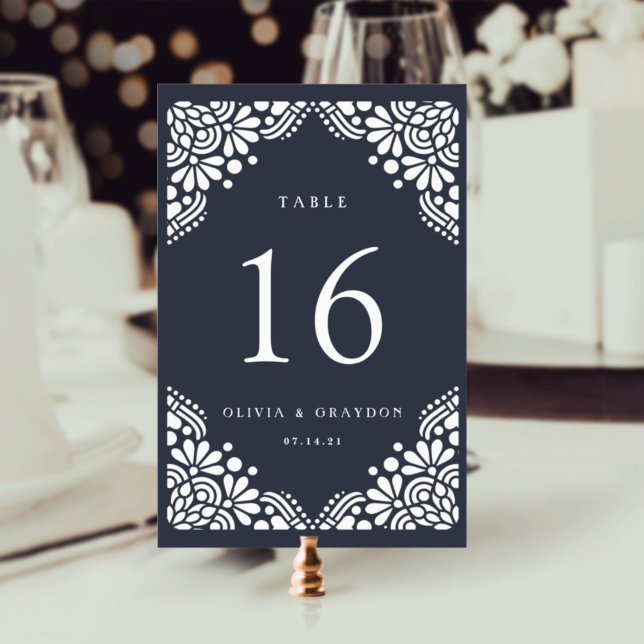 Carte de numéro de table personnalisée Beaux-Arts (Créateur téléchargé)