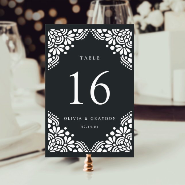 Carte de numéro de table personnalisée Beaux-Arts (Créateur téléchargé)