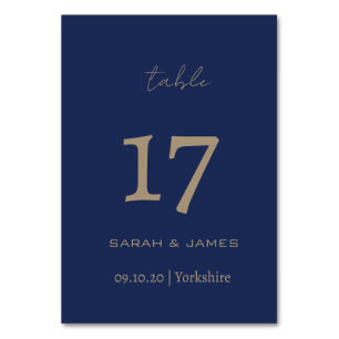 Carte de numéro de table personnalisée de script d