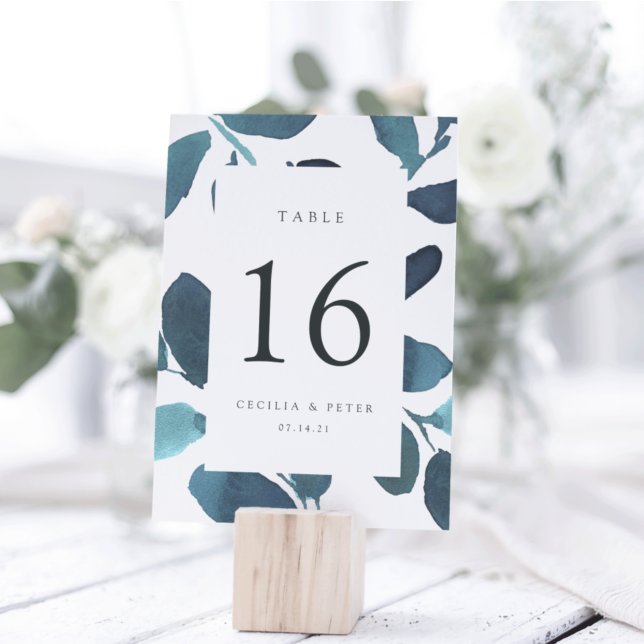 Carte de numéro de table personnalisée en botaniqu (Créateur téléchargé)