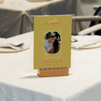 Carte de numéro de table | Photo minimaliste moder