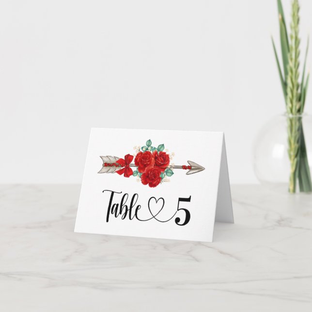 Carte de numéro de table pliée (Devant)