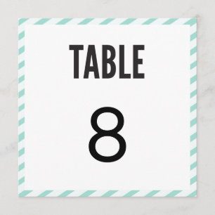 Carte de numéro de table rayée Carnaval Bleu sarce