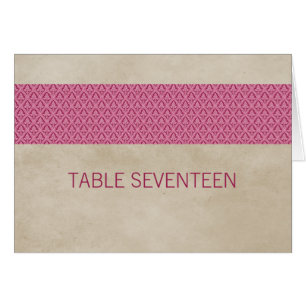 Carte de numéro de table rose Rustique Damask